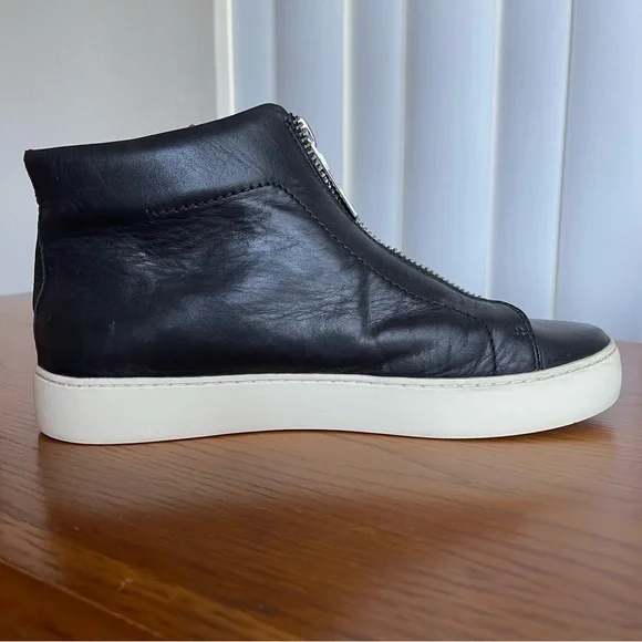 Frye Women’s Lena Zip Up Leather High Top Sneakers Black Size 9 - Picture 5 of 16